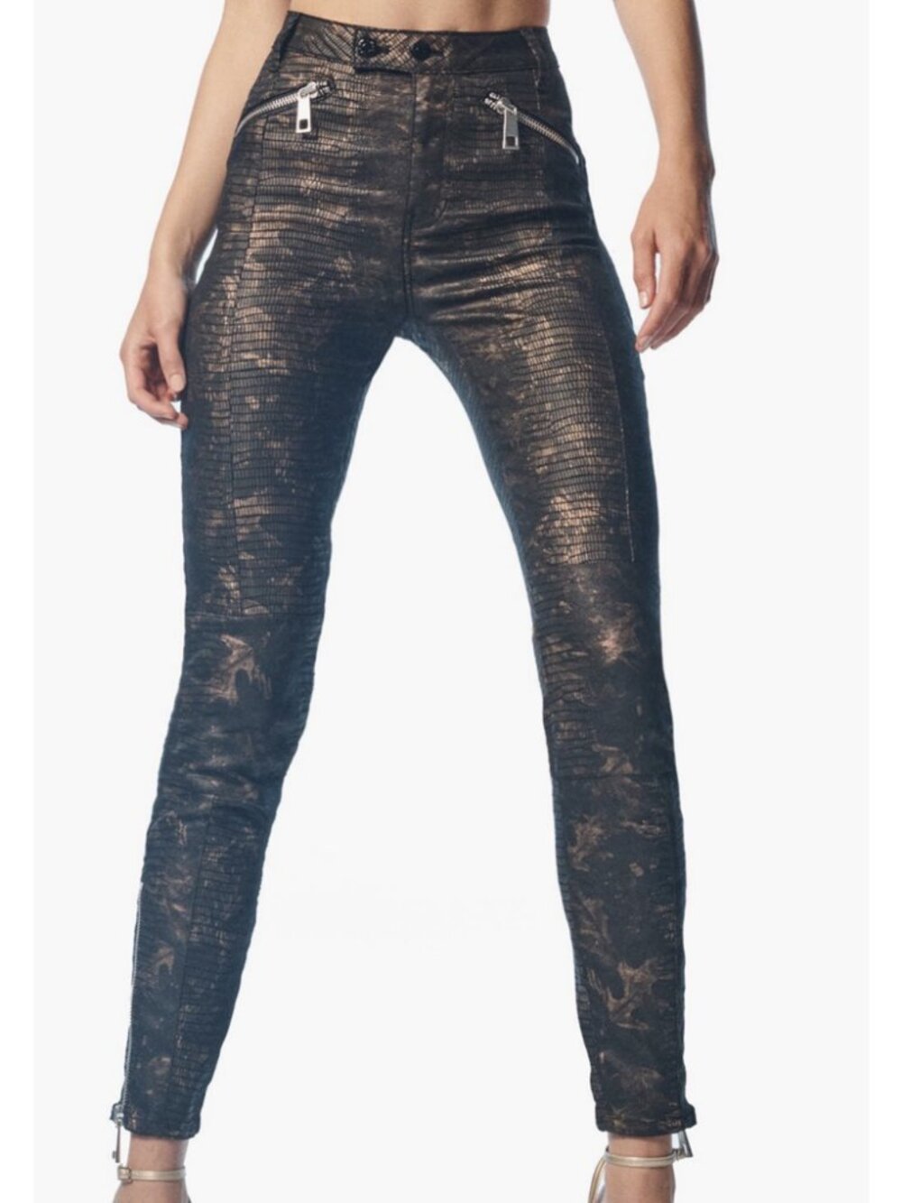 OWN. Black and Bronze High waist Skinny Jeans Size 28 L30